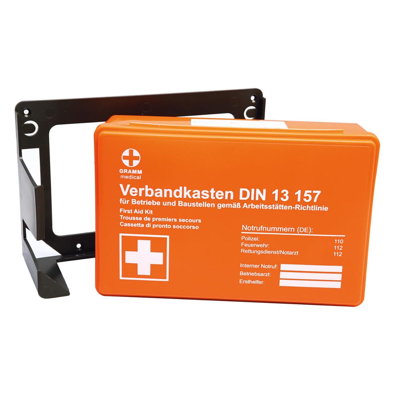 franz mensch Verbandkasten, orange, DIN13157, Grundausstattung inkl. Wandhalter (Verbandskasten) (50035)
