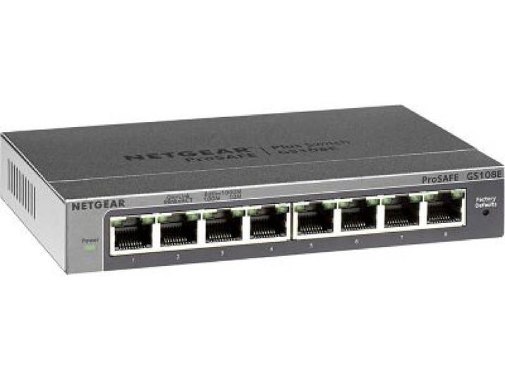 Netgear - Switch Ethernet Gs108e-400eus Métal 8 Ports Gigabit