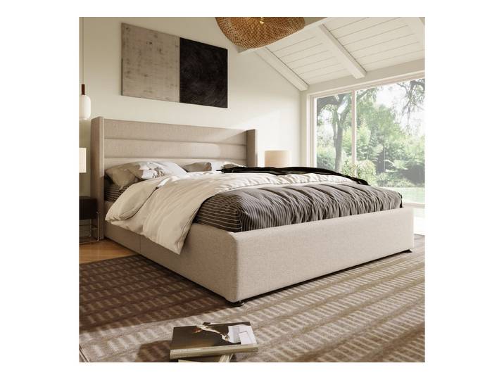 STILVORA Polsterbett 160x200 Hydraulisch Stauraumbett Doppelbett mit Lattenrost, 160 x 200 cm Ohne Matratze,Beige