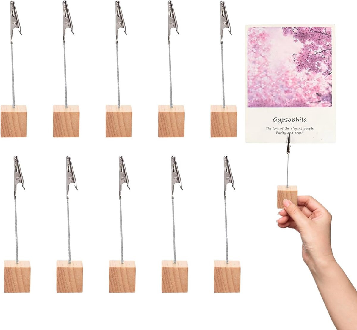 Set van 10 Photo Holders met Clips van SnelShoppen voor foto's, notities en kaarten