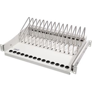 LogiLink Netzwerkschrank-Fachboden SF100G, 34 cm Einbautiefe, 19 Zoll, 4,5 HE, bis 25 kg, 28 cm ausziehbar, lichtgrau
