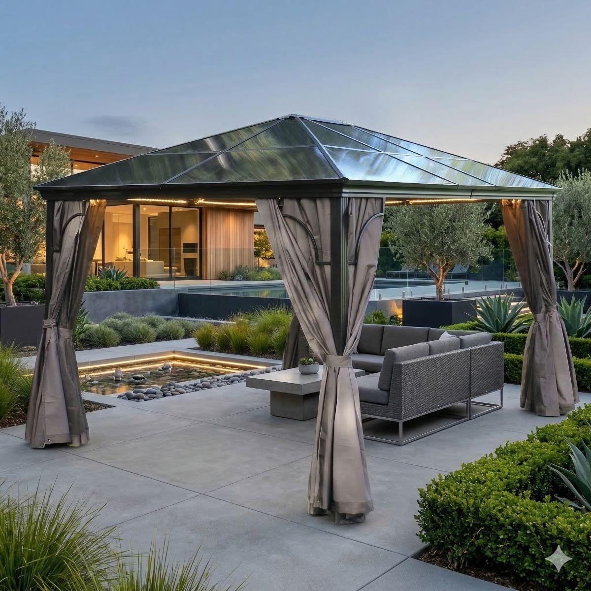 Pavillon Gartenpavillon 3x4,2m Sahor anthrazit Aluminium UV-Schutz