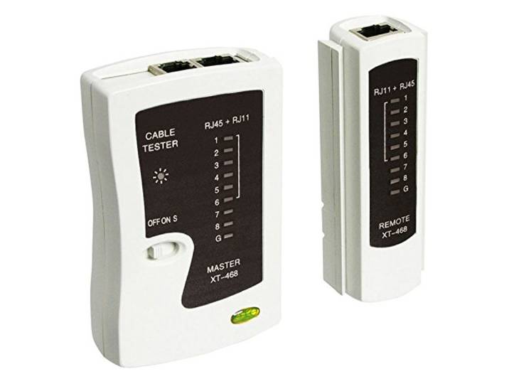 Goobay Kabeltester, netwerktester, leidingstester voor RJ11, RJ12, RJ45, ISDN, CAT5, CAT6
