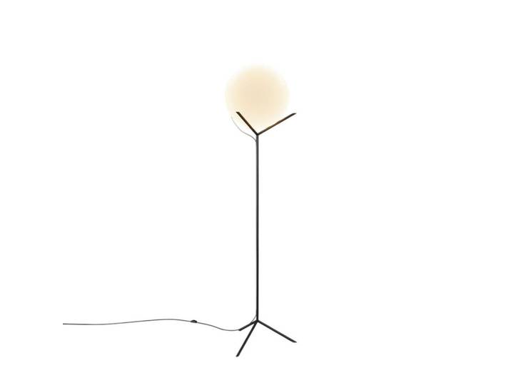 s.luce Stehlampe Poseidon Weiß Ø 40cm, Glas, Rund, E27, 40x175x40 cm, Lampen & Leuchten, Innenbeleuchtung, Stehlampen