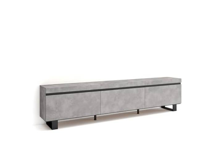 Skraut Home TV-Schrank, Lowboard für Wohnzimmer und Esszimmer 240x57x35 cm Industriedesign Moderner Stil Zement
