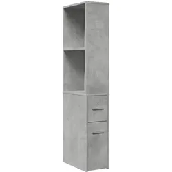 vidaXL Badschrank Schmal mit Rollen Betongrau Holzwerkstoff