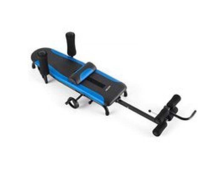 VEVOR Strecktrainer bis 160 kg, Schwerlast-Inversionstisch mit Stabiler Konstruktion, Rückentrainer zur Entlastung von Wirbelsäule & Nacken, Rückenstreckbank mit Manueller Radsteuerung Blau Schwarz