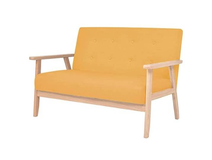 vidaXL 2-Sitzer Sofa Stoff Gelb