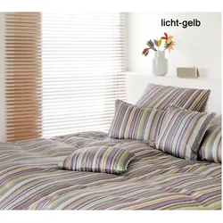 Elegante Bettwäsche Side by Side - 155x220 cm + 80x80 cm	licht-gelb