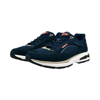 Sneaker BUGATTI, Herren, Gr. 43, blau (dunkelblau), Leder, Textil, Schuhe Sneaker, Freizeitschuh, Halbschuh, Slipper mit Kontrast-Details