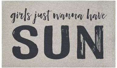 Stupell Sunshine Life is Better Summertime Themed Sisal Door Mat,18x30