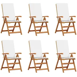 vidaXL Gartenstuhl 6 pcs Braun und Weiß 57 x 71,5 x 104 cm