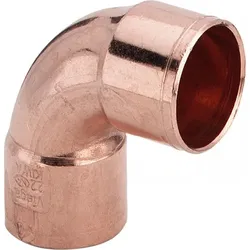 Kupfer-Winkel 95090 18mm, mit 2 Muffen, pro Stück