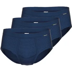 AMMANN Herren Slip 3er Pack - Jeans, Eingriff, Weichbund, Baumwollmischung Dunkelblau / M