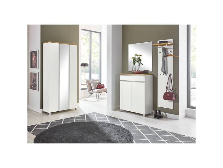 Spiegel I 82cm Weiß Rahmen: Massivholz Buche, lackiert 82cm