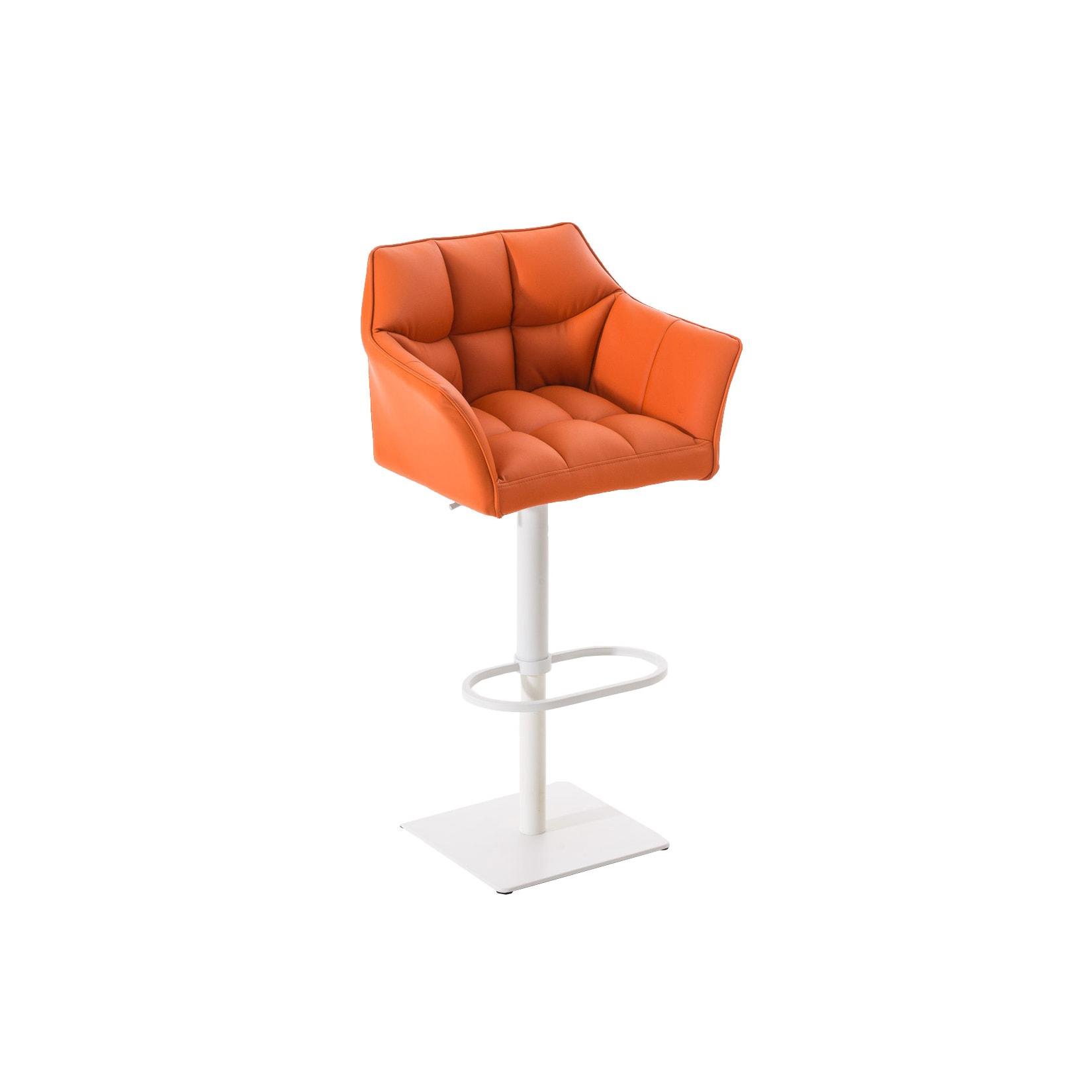 CLP Barhocker Damaso W - Farbe: orange, Gestellfarbe: weiß