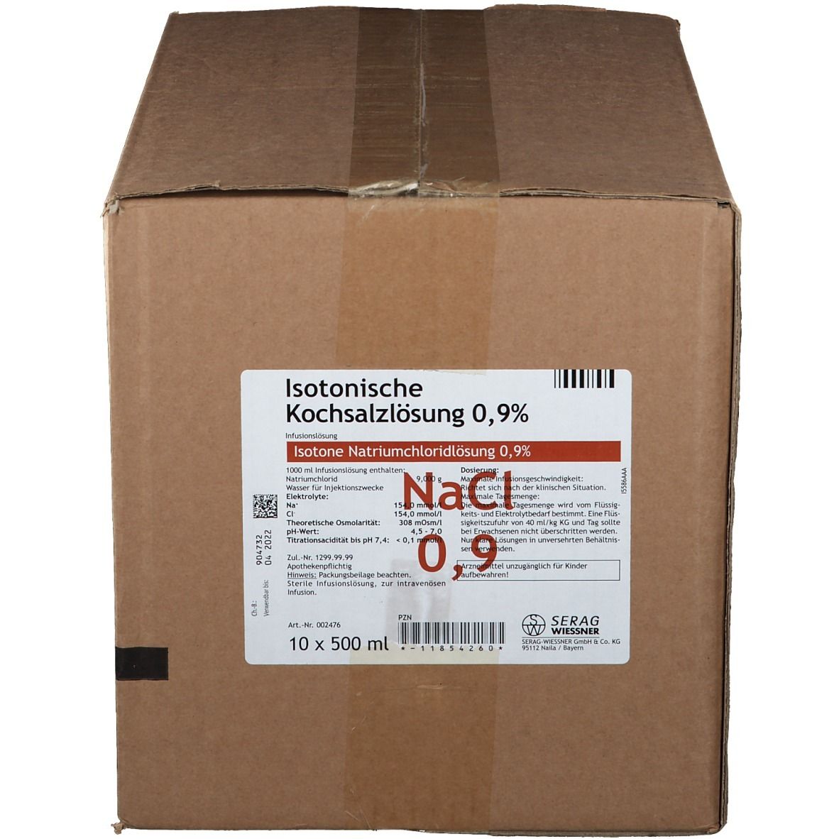 Isotonische Kochsalzlösung 0,9% Plastik Inf.-Lsg. 10x500 ml Infusionslösung