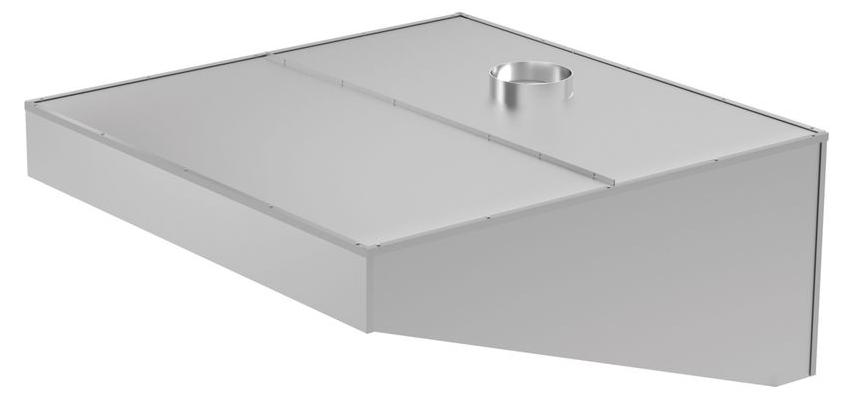 Dunstabzugshaube, geneigt, wandmontiert, verschraubt, HENDI, Silber, 1000x1000x(H)450mm