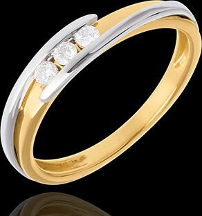 Edenly Trilogie Ring Kostbarer Kokon - Anziehungskraft - WeiÃŸ-und Gelbgold - 3