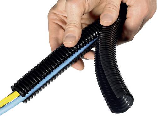 HellermannTyton 166-11803 HG-DC21 Wellrohr Schwarz 13.90mm Meterware