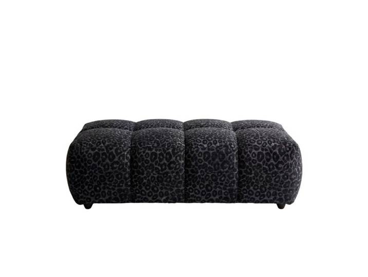 ALEXIA - Pouf en tissu imprimé animalier Noir 120x60x40