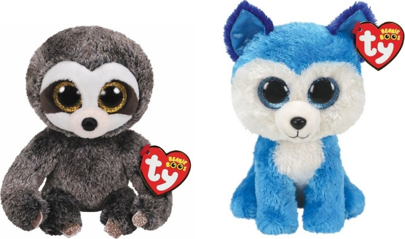 TY Beanie Boos Dangler Pluchen Dieren Luiaard & Prince Husky