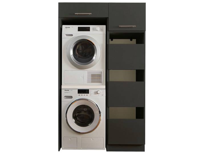 Hauswirtschaftsraum Laundreezy, Anthrazit, 117.5x200x67.5 cm, Waschküche, Hauswirtschaftsraum