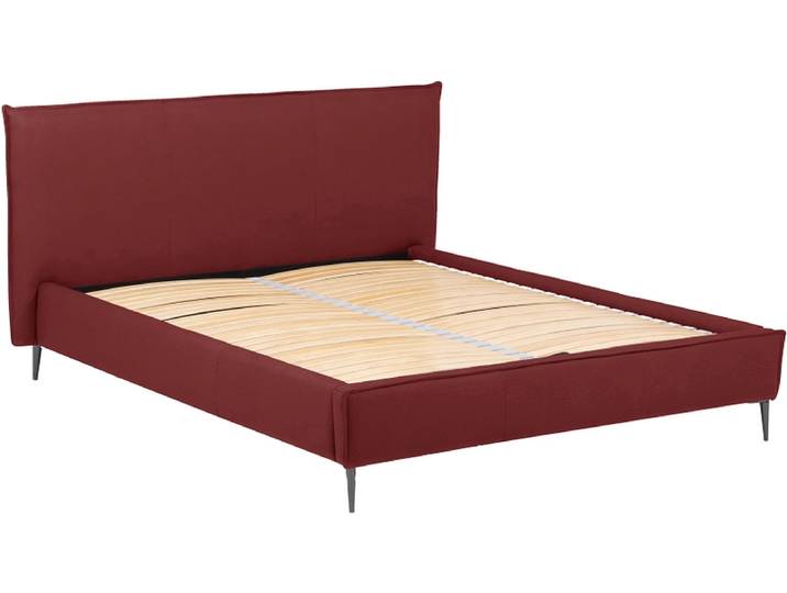 Bett AURORA 180x200cm echtleder rot