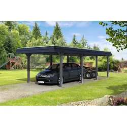 Skan Holz Wendland - Walmdach Carport aus Leimholz Breite 362 cm Holzcarport