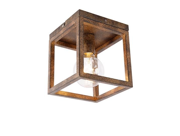 Plafonnier industriel brun rouille - Cage