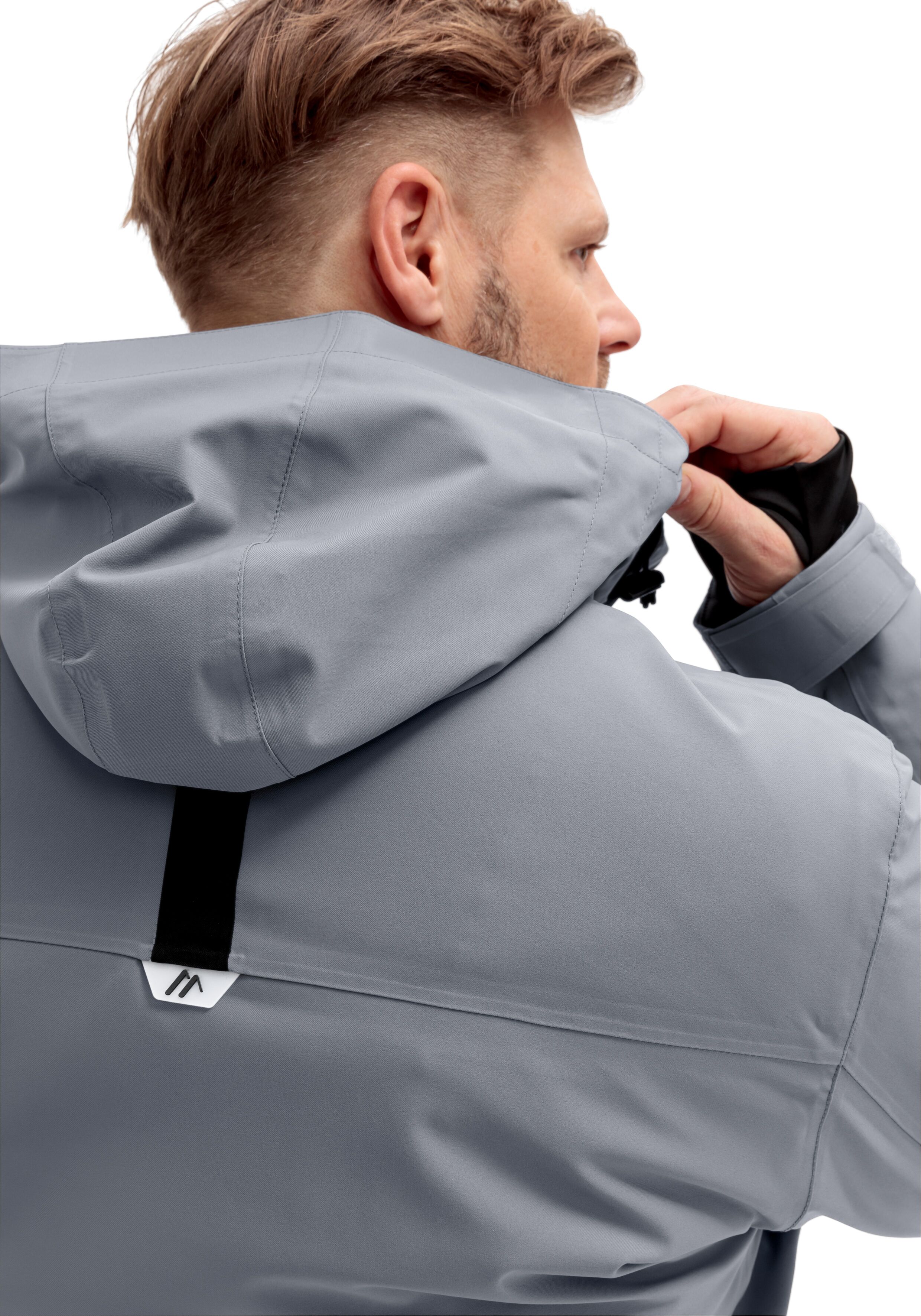 Skijacke MAIER SPORTS "Lanciano M", Herren, Gr. 62, grau (hellgrau), 100% Polyester, Jacken Skijacke, Herren Winterjacke wattiert u. wasserdicht hellgrau 62