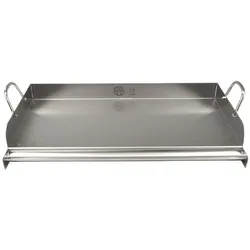 GVK ECO Edelstahl Grillplatte 50cm Grillaufsatz Grillpfanne Pizzaplatte