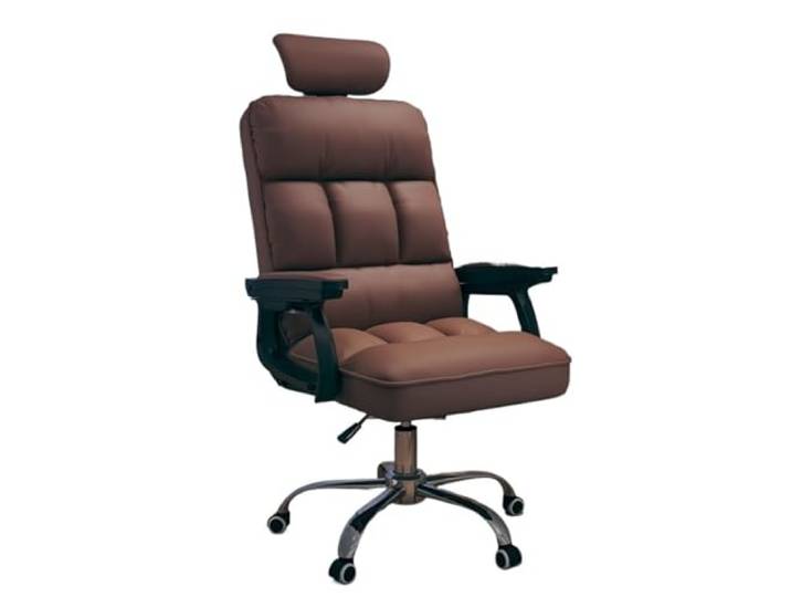 M4VJjuhEC Chaiselongue Chefbürostuhl, drehbare Räder aus PU-Leder(Bruin)