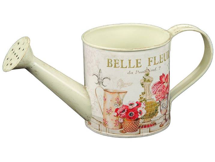 Giesskanne AMBIENTE HAUS Fleur - Giesskanne klein , bunt (antik, cremefarben), Metall, Giesskannen, Giesskanne