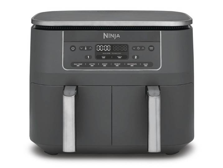 NINJA Eismaschine DZ300EU Doppel-Heißluftfritteuse grau