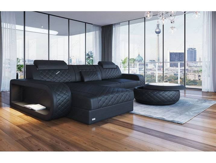 Ecksofa Berlin L-Form in Leder