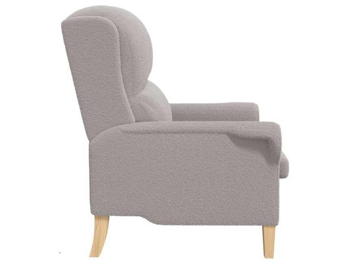Confortable Fauteuil simple pour salon bureau chaise relax Gris clair Tissu en Sherpa doux__27820