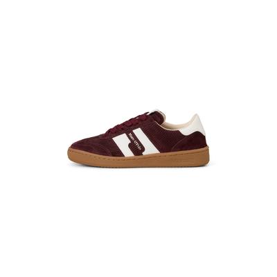 Sneaker MARC O'POLO "Model Court W 5", Damen, Gr. 37, rot, Schuhe Sneaker, Retro-Sneaker, Freizeitschuh, Halbschuh mit Kontraststreifen