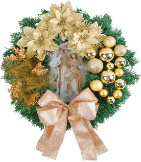 Inspire Picks Christmas LED Wreath With Red Bow Lighted Holiday Garland For Indoor And Outdoor Decor j1 23