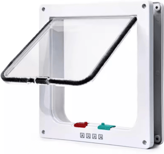 Inspire Picks 4 Way Locking Weatherproof Cat Door Secure Pet Access Door For Interior & Exterior Us white s