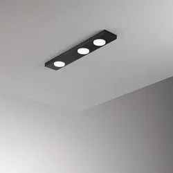 Button - LED-Deckenleuchte 3xGX53 max 15W, rechteckig 60x10 cm, lackiertes Metall, IP20 - Perenz - Schwarz