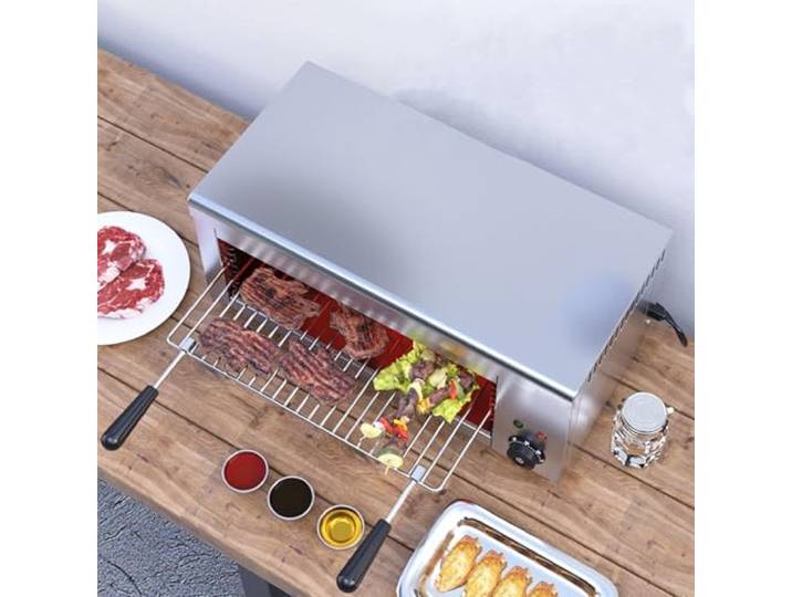 Großer Elektrischer Tischgrill 30L Mit 2000W - 4 Individuell Höhenverstellbare Grillstufen, Präziser Thermostat (50-300°C), Raucharmes Und Gleichmäßiges Grillen