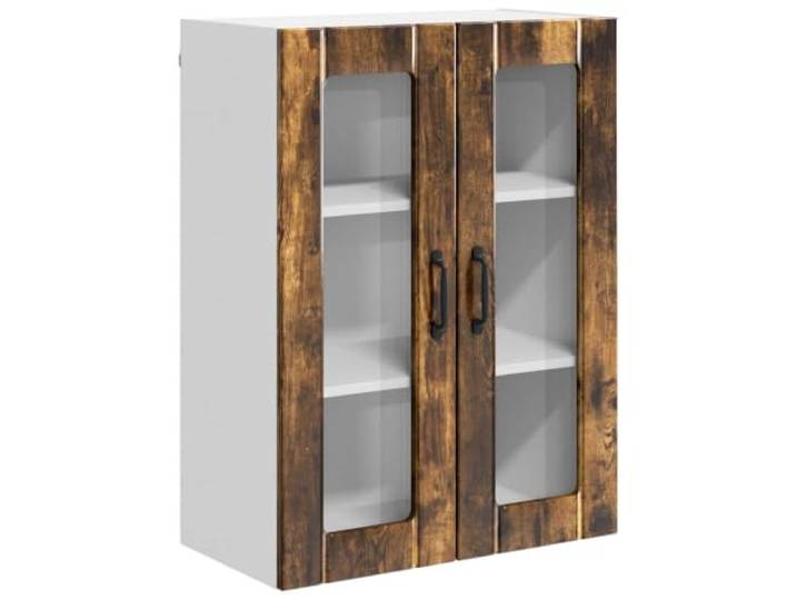 fsahslih Küchen-Wandschrank Geräucherte Eiche 60x31x80 cm Hängeschrank Stabiler Küchenhängeschrank aus Holzwerkstoff in Eichenoptik bietet strukturierten Platz für Geschirr im Esszimmer.