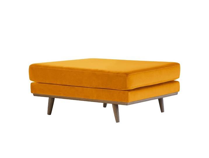 Polsterhocker 85 x 43 x 60cm Gelb/Senfgelb Samt Sadia: Senfgelb