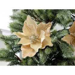 Chic Antique Fleur Blume mit Clips, Tannenbaumschmuck, Ø 20 cm bernstein