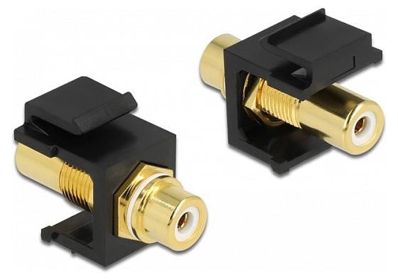 Delock Keystone module RCA tulpstekker vrouwelijk verguld wit/zwart plat