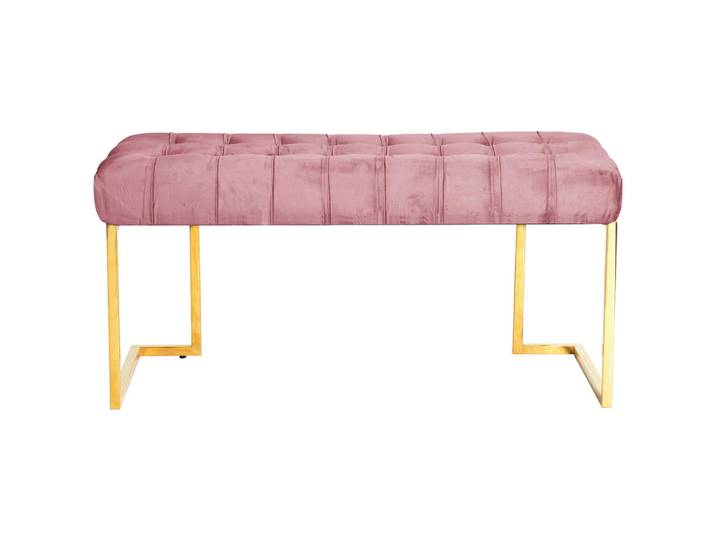 Kayoom Hockerbank, Altrosa, Metall, Textil, 47x48x100 cm,
