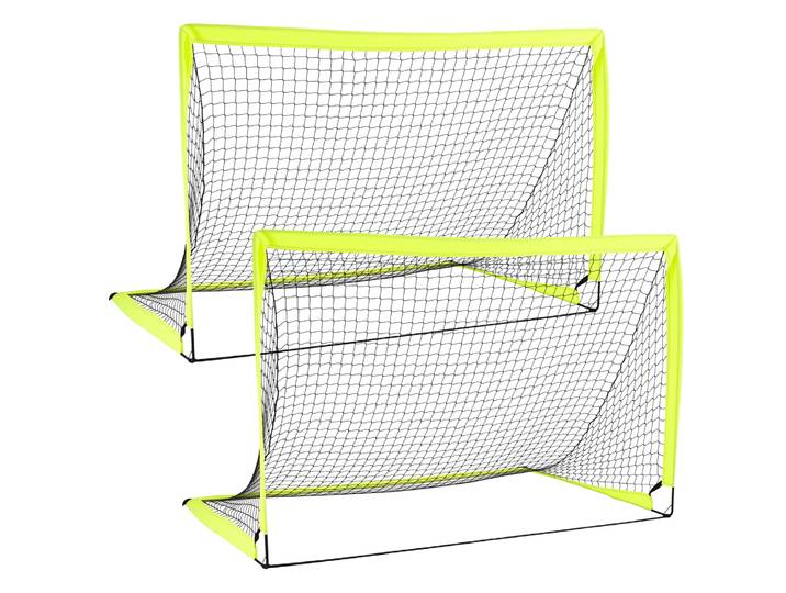 2-delige Set Voetbaldoel voor Kinderen Pop-up Voetbaldoel met Versterkte Glasvezelstangen en Hoogwaardige Netten Groen