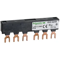 Schneider Electric GV2G245 Drehstrom-Sammelschienensystem, 63A, 2Abgangsstellen, 45mm Abstand