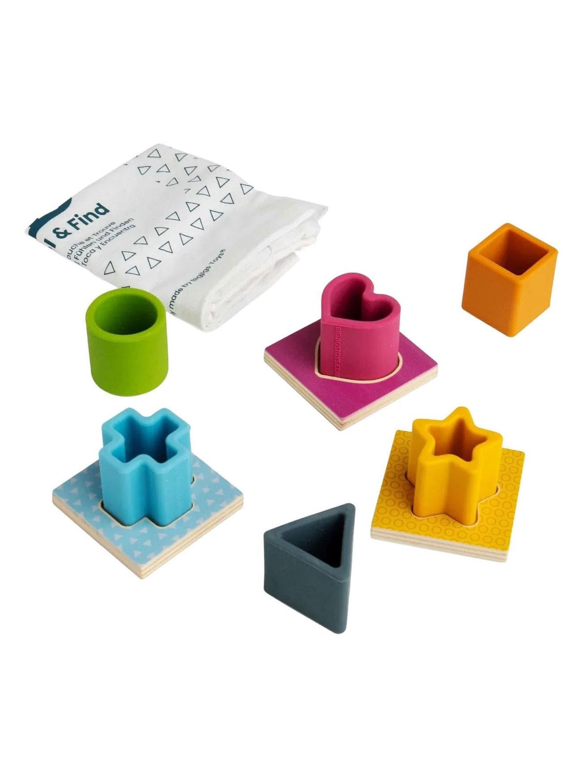 Bigjigs Wood and Silicone Shape Puzzle - 13 pcs.